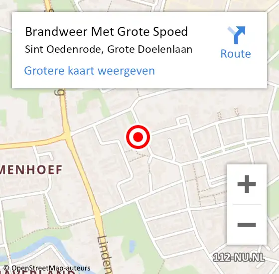 Locatie op kaart van de 112 melding: Brandweer Met Grote Spoed Naar Sint Oedenrode, Grote Doelenlaan op 31 juli 2024 01:33