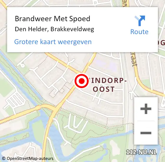 Locatie op kaart van de 112 melding: Brandweer Met Spoed Naar Den Helder, Brakkeveldweg op 31 juli 2024 02:06