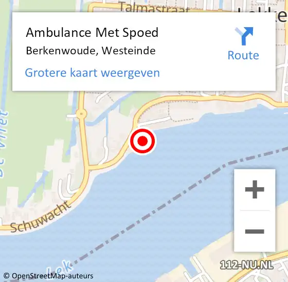 Locatie op kaart van de 112 melding: Ambulance Met Spoed Naar Berkenwoude, Westeinde op 31 juli 2024 02:17