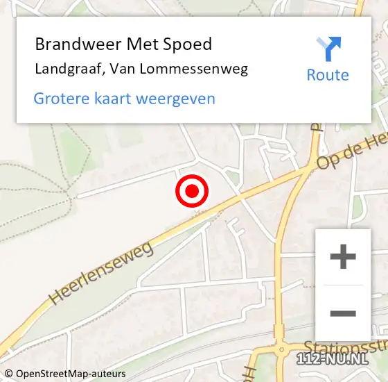 Locatie op kaart van de 112 melding: Brandweer Met Spoed Naar Landgraaf, Van Lommessenweg op 31 juli 2024 03:08