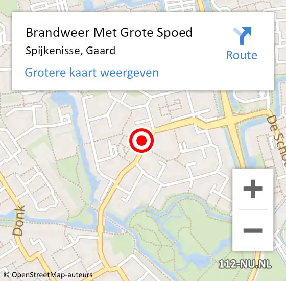 Locatie op kaart van de 112 melding: Brandweer Met Grote Spoed Naar Spijkenisse, Gaard op 31 juli 2024 03:46