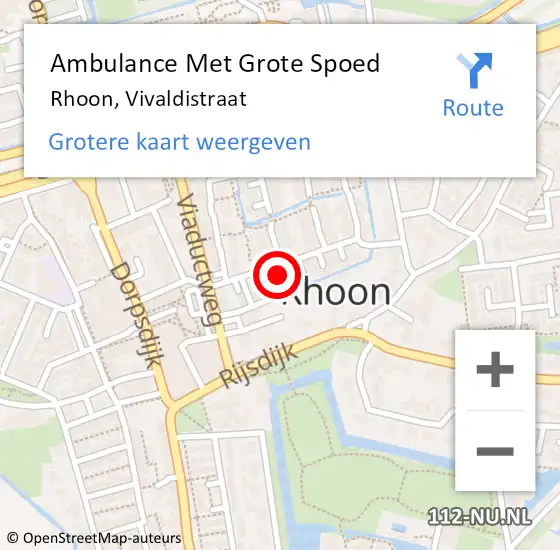 Locatie op kaart van de 112 melding: Ambulance Met Grote Spoed Naar Rhoon, Vivaldistraat op 31 juli 2024 04:24