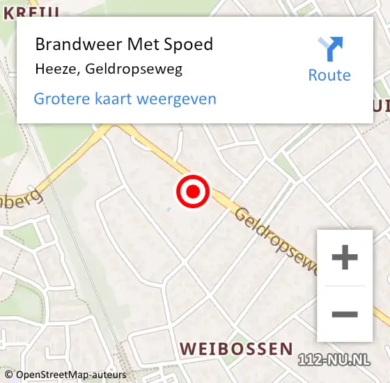 Locatie op kaart van de 112 melding: Brandweer Met Spoed Naar Heeze, Geldropseweg op 31 juli 2024 05:00