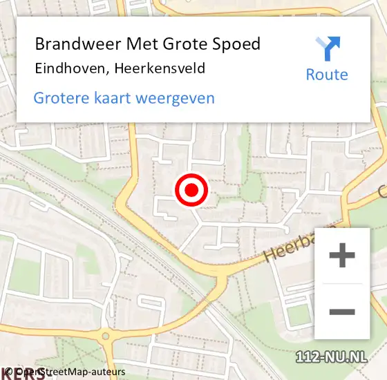 Locatie op kaart van de 112 melding: Brandweer Met Grote Spoed Naar Eindhoven, Heerkensveld op 31 juli 2024 06:56