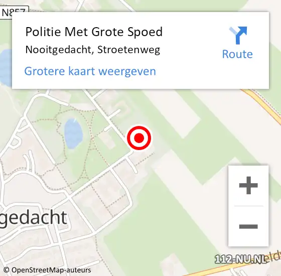 Locatie op kaart van de 112 melding: Politie Met Grote Spoed Naar Nooitgedacht, Stroetenweg op 31 juli 2024 06:59