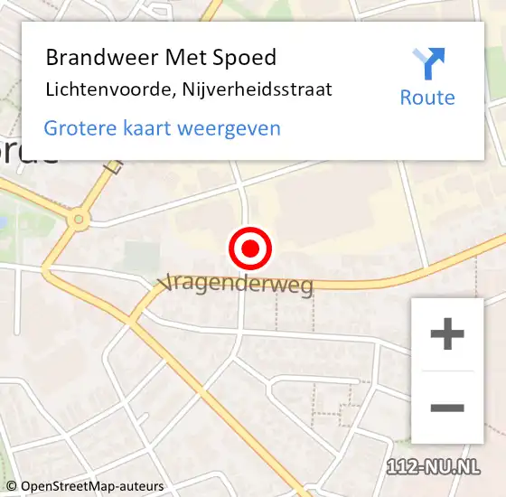 Locatie op kaart van de 112 melding: Brandweer Met Spoed Naar Lichtenvoorde, Nijverheidsstraat op 31 juli 2024 07:32