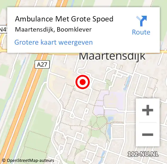 Locatie op kaart van de 112 melding: Ambulance Met Grote Spoed Naar Maartensdijk, Boomklever op 14 oktober 2014 21:00