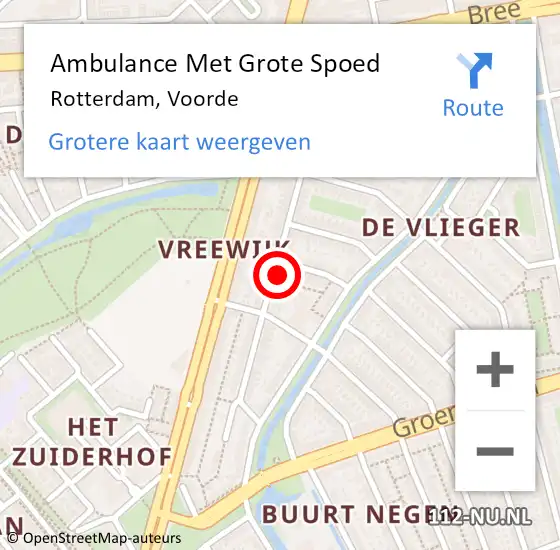 Locatie op kaart van de 112 melding: Ambulance Met Grote Spoed Naar Rotterdam, Voorde op 31 juli 2024 08:18