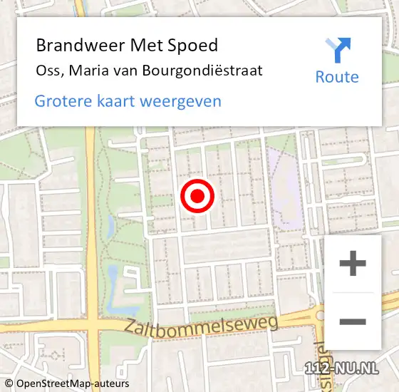 Locatie op kaart van de 112 melding: Brandweer Met Spoed Naar Oss, Maria van Bourgondiëstraat op 31 juli 2024 08:20