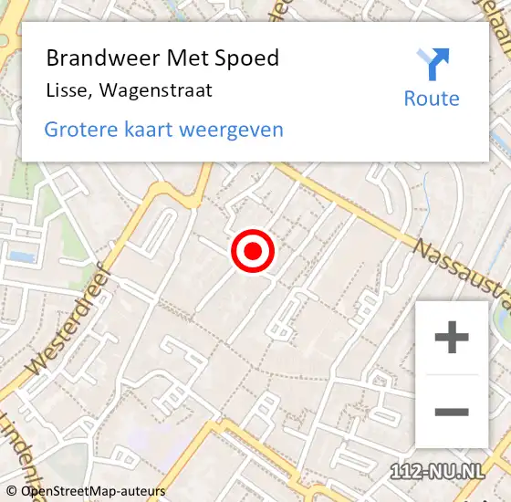 Locatie op kaart van de 112 melding: Brandweer Met Spoed Naar Lisse, Wagenstraat op 31 juli 2024 08:54