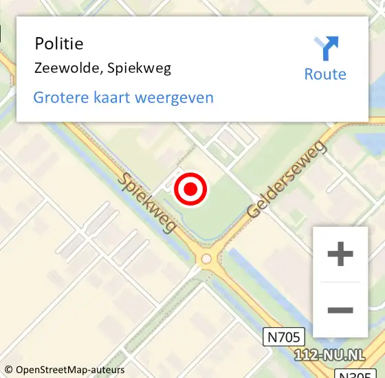 Locatie op kaart van de 112 melding: Politie Zeewolde, Spiekweg op 31 juli 2024 09:23