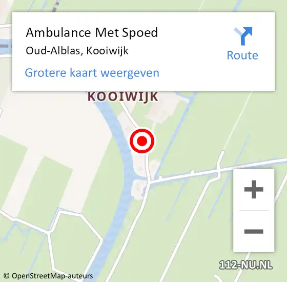 Locatie op kaart van de 112 melding: Ambulance Met Spoed Naar Oud-Alblas, Kooiwijk op 31 juli 2024 09:33