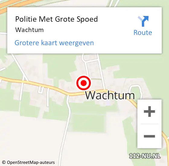 Locatie op kaart van de 112 melding: Politie Met Grote Spoed Naar Wachtum op 31 juli 2024 10:12