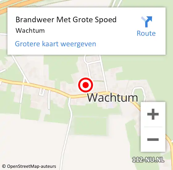 Locatie op kaart van de 112 melding: Brandweer Met Grote Spoed Naar Wachtum op 31 juli 2024 10:12