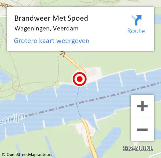 Locatie op kaart van de 112 melding: Brandweer Met Spoed Naar Wageningen, Veerdam op 31 juli 2024 10:16