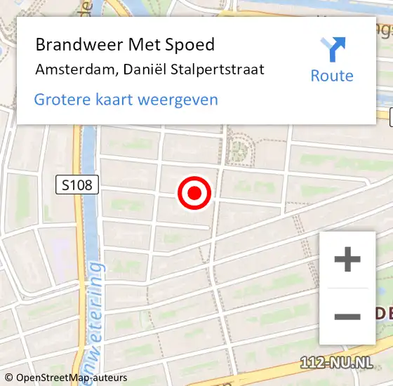 Locatie op kaart van de 112 melding: Brandweer Met Spoed Naar Amsterdam, Daniël Stalpertstraat op 31 juli 2024 10:32