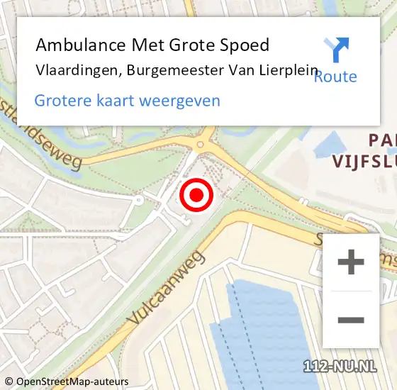 Locatie op kaart van de 112 melding: Ambulance Met Grote Spoed Naar Vlaardingen, Burgemeester Van Lierplein op 31 juli 2024 10:54