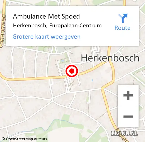 Locatie op kaart van de 112 melding: Ambulance Met Spoed Naar Herkenbosch, Europalaan-Centrum op 31 juli 2024 11:38