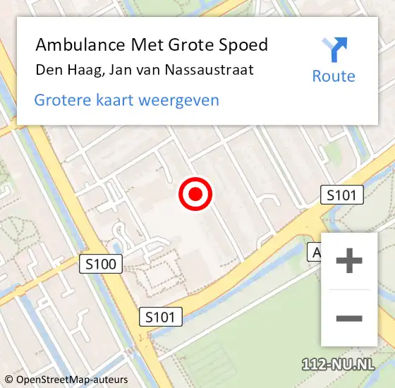 Locatie op kaart van de 112 melding: Ambulance Met Grote Spoed Naar Den Haag, Jan van Nassaustraat op 31 juli 2024 11:38