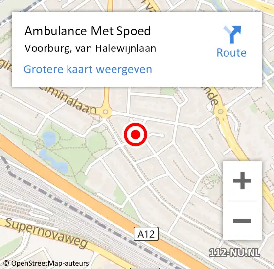 Locatie op kaart van de 112 melding: Ambulance Met Spoed Naar Voorburg, van Halewijnlaan op 31 juli 2024 11:39