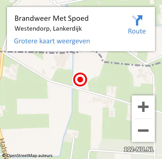 Locatie op kaart van de 112 melding: Brandweer Met Spoed Naar Westendorp, Lankerdijk op 31 juli 2024 11:49