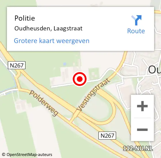 Locatie op kaart van de 112 melding: Politie Oudheusden, Laagstraat op 31 juli 2024 12:21