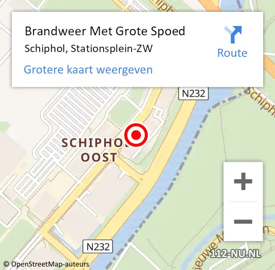 Locatie op kaart van de 112 melding: Brandweer Met Grote Spoed Naar Schiphol, Stationsplein-ZW op 31 juli 2024 12:44