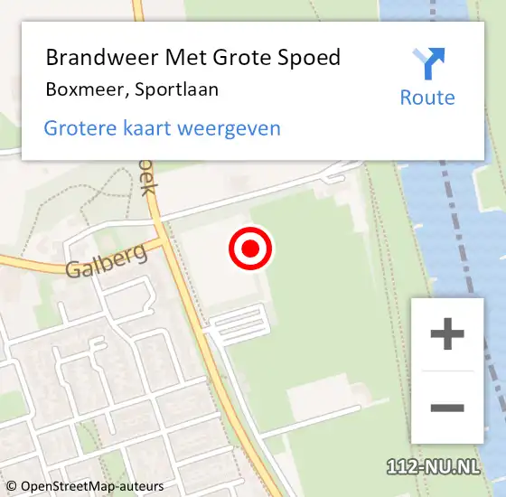 Locatie op kaart van de 112 melding: Brandweer Met Grote Spoed Naar Boxmeer, Sportlaan op 31 juli 2024 13:21