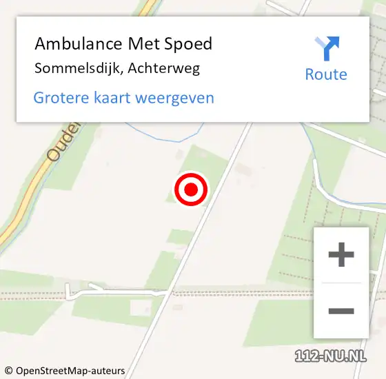 Locatie op kaart van de 112 melding: Ambulance Met Spoed Naar Sommelsdijk, Achterweg op 31 juli 2024 14:50