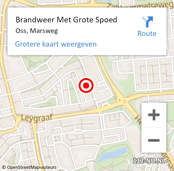 Locatie op kaart van de 112 melding: Brandweer Met Grote Spoed Naar Oss, Marsweg op 31 juli 2024 14:57