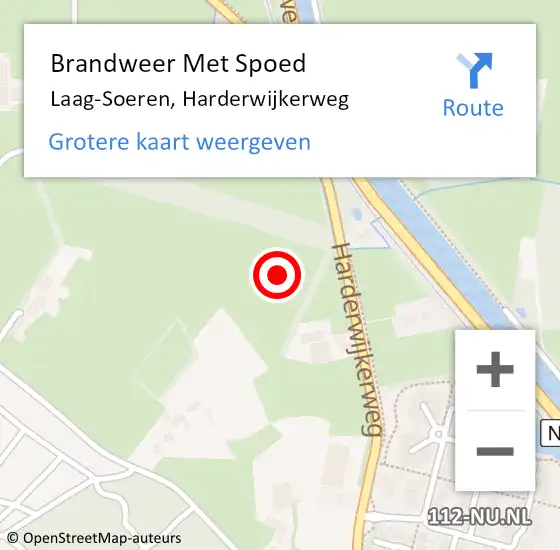 Locatie op kaart van de 112 melding: Brandweer Met Spoed Naar Laag-Soeren, Harderwijkerweg op 31 juli 2024 15:57