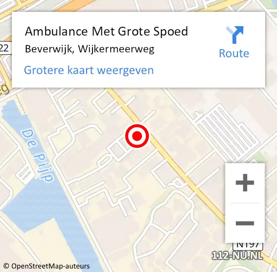 Locatie op kaart van de 112 melding: Ambulance Met Grote Spoed Naar Beverwijk, Wijkermeerweg op 31 juli 2024 16:02