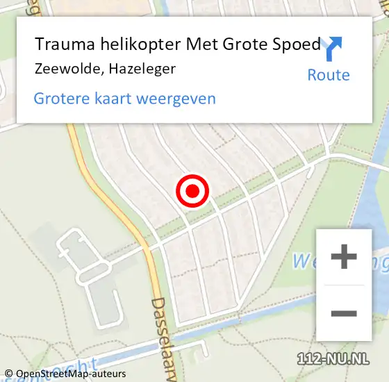 Locatie op kaart van de 112 melding: Trauma helikopter Met Grote Spoed Naar Zeewolde, Hazeleger op 31 juli 2024 17:18