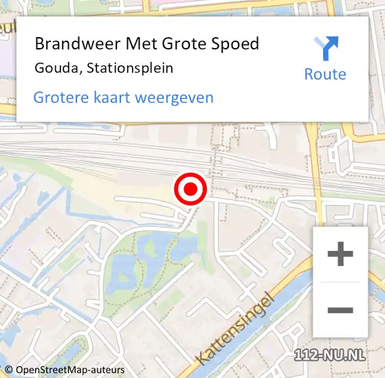 Locatie op kaart van de 112 melding: Brandweer Met Grote Spoed Naar Gouda, Stationsplein op 31 juli 2024 17:20