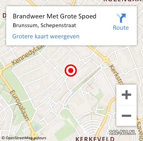 Locatie op kaart van de 112 melding: Brandweer Met Grote Spoed Naar Brunssum, Schepenstraat op 31 juli 2024 17:28