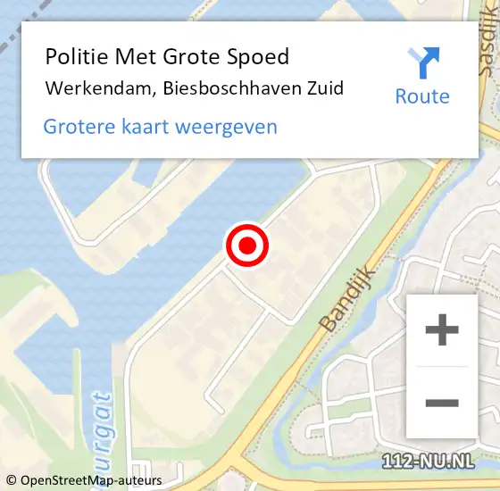 Locatie op kaart van de 112 melding: Politie Met Grote Spoed Naar Werkendam, Biesboschhaven Zuid op 31 juli 2024 17:31