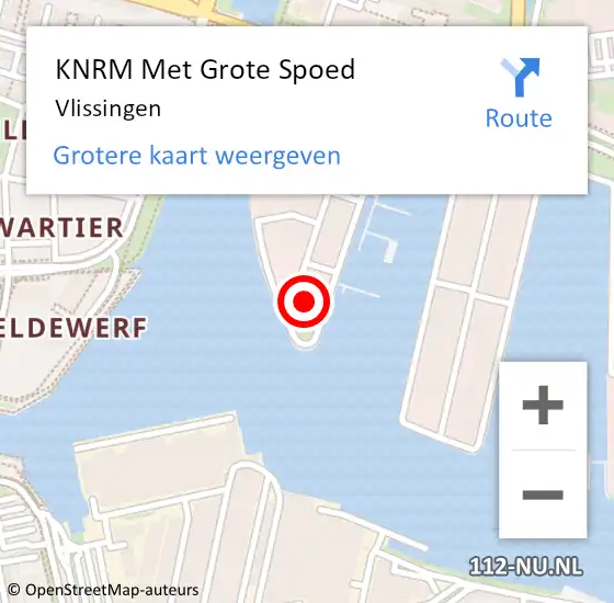 Locatie op kaart van de 112 melding: KNRM Met Grote Spoed Naar Vlissingen op 31 juli 2024 17:52