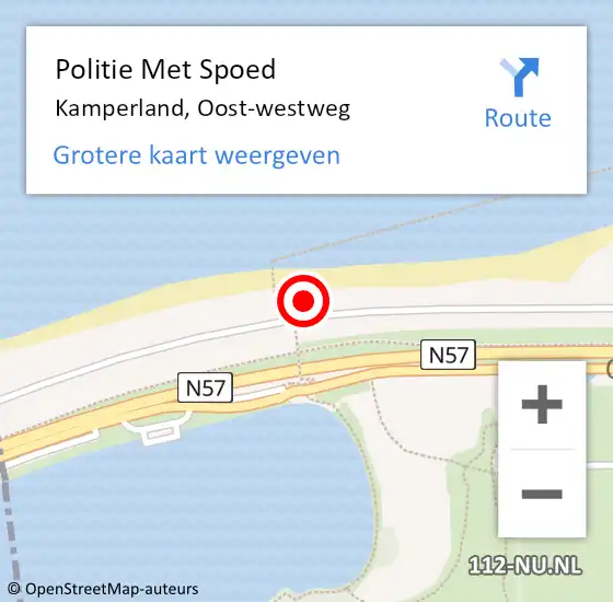 Locatie op kaart van de 112 melding: Politie Met Spoed Naar Kamperland, Oost-westweg op 31 juli 2024 17:53