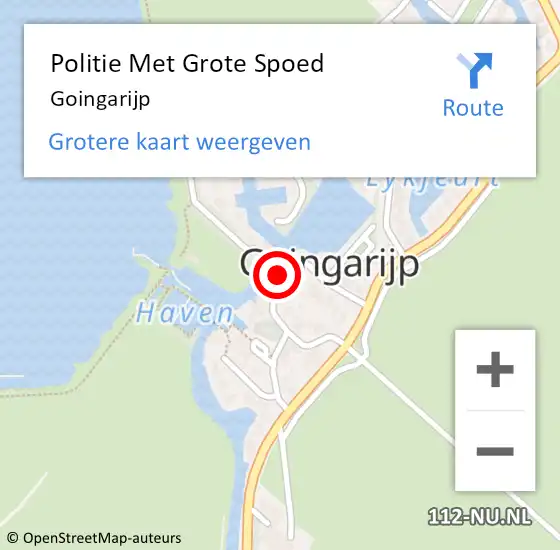 Locatie op kaart van de 112 melding: Politie Met Grote Spoed Naar Goingarijp op 31 juli 2024 17:53