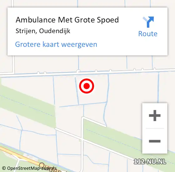 Locatie op kaart van de 112 melding: Ambulance Met Grote Spoed Naar Strijen, Oudendijk op 31 juli 2024 18:10