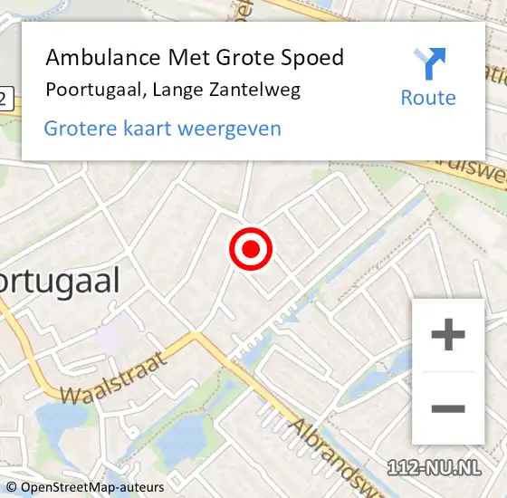 Locatie op kaart van de 112 melding: Ambulance Met Grote Spoed Naar Poortugaal, Lange Zantelweg op 31 juli 2024 18:15