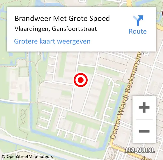 Locatie op kaart van de 112 melding: Brandweer Met Grote Spoed Naar Vlaardingen, Gansfoortstraat op 31 juli 2024 18:53