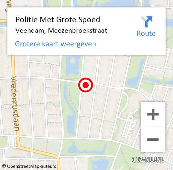 Locatie op kaart van de 112 melding: Politie Met Grote Spoed Naar Veendam, Meezenbroekstraat op 31 juli 2024 19:37