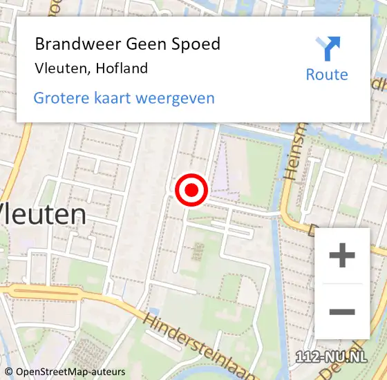 Locatie op kaart van de 112 melding: Brandweer Geen Spoed Naar Vleuten, Hofland op 31 juli 2024 20:00