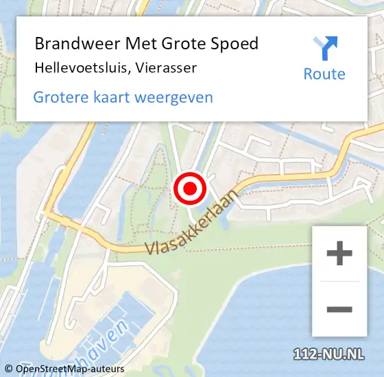 Locatie op kaart van de 112 melding: Brandweer Met Grote Spoed Naar Hellevoetsluis, Vierasser op 31 juli 2024 20:33