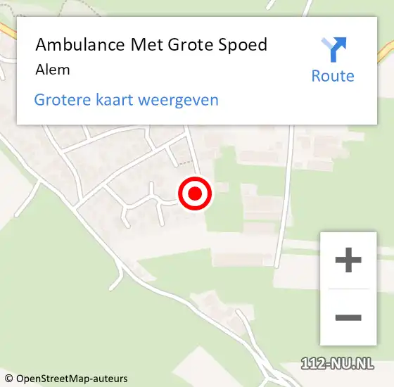 Locatie op kaart van de 112 melding: Ambulance Met Grote Spoed Naar Alem op 31 juli 2024 21:13