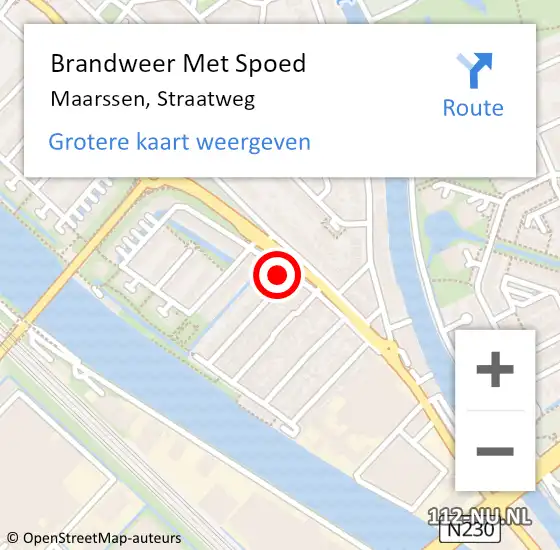 Locatie op kaart van de 112 melding: Brandweer Met Spoed Naar Maarssen, Straatweg op 31 juli 2024 21:49