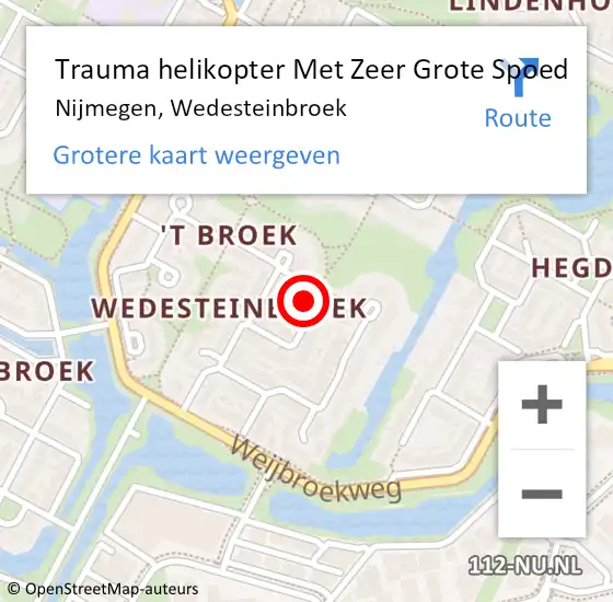 Locatie op kaart van de 112 melding: Trauma helikopter Met Zeer Grote Spoed Naar Nijmegen, Wedesteinbroek op 31 juli 2024 22:18