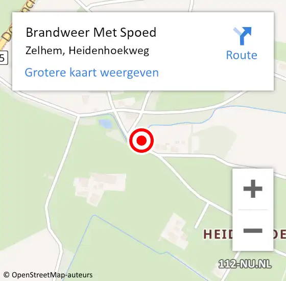 Locatie op kaart van de 112 melding: Brandweer Met Spoed Naar Zelhem, Heidenhoekweg op 31 juli 2024 22:45