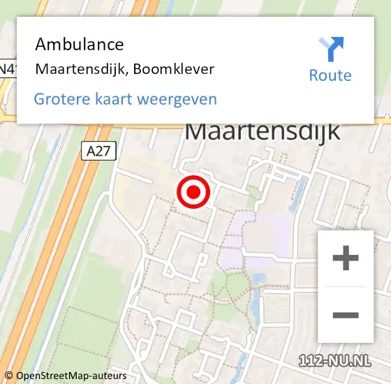 Locatie op kaart van de 112 melding: Ambulance Maartensdijk, Boomklever op 14 oktober 2014 23:27